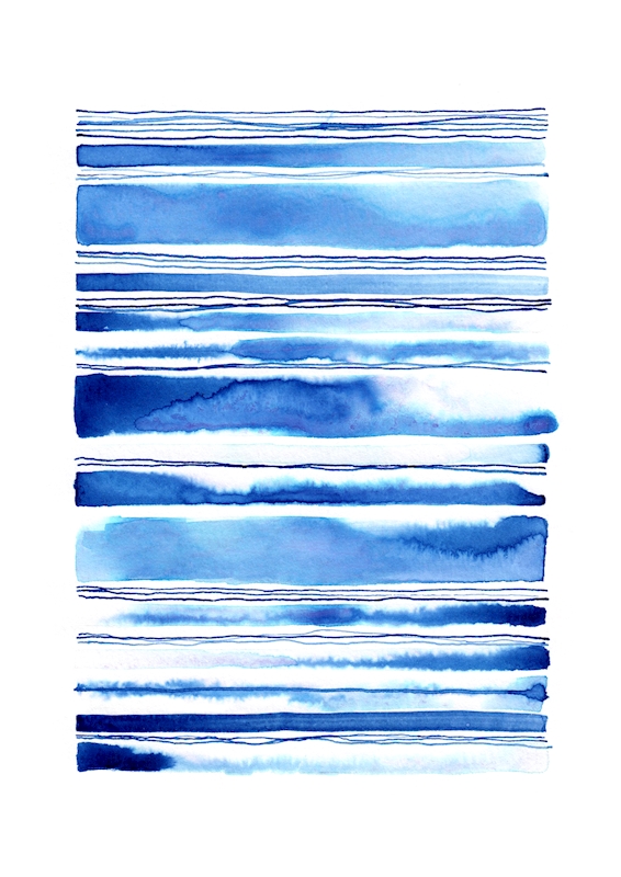 Beautiful seamless pattern with blue watercolor stripes. hand painted brush  strokes, striped background. Vector illustration. - Leeuwin Ocean Adventure