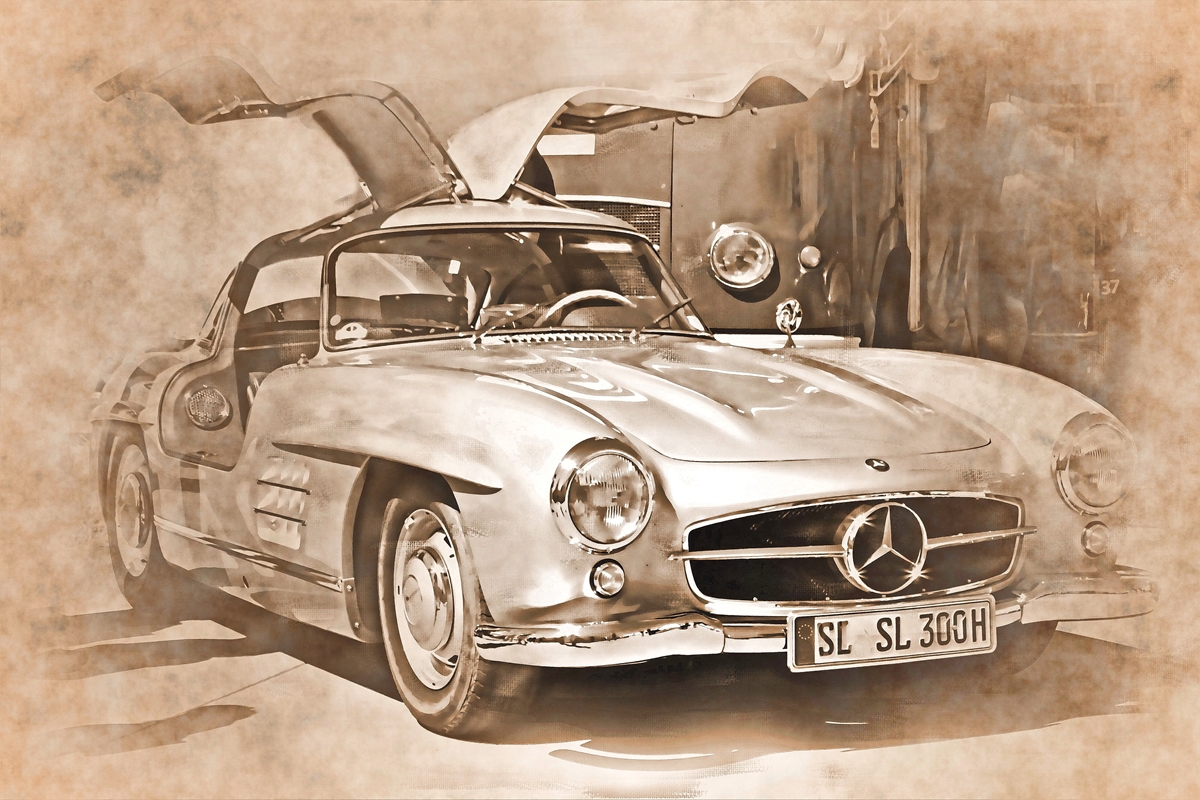 Printler Mercedes DeVerviers SL by prints Gullwing posters 300 - &
