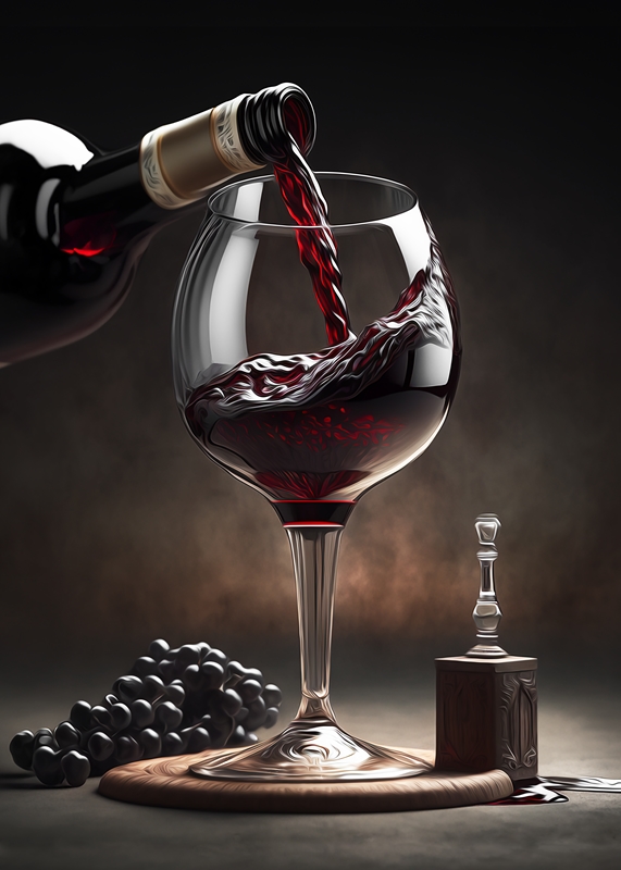 Un verre de vin rouge affiches et impressions par Micke Jönsson - Printler