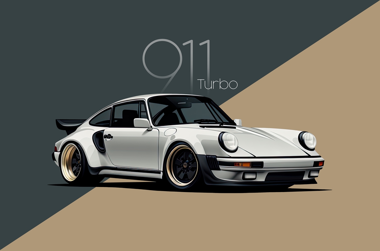 Porsche 911 80er Jahre Turbo Poster von Remigius Wloczkowski