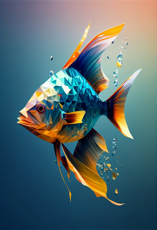Low Poly Fisch Poster von FloArtz | Printler