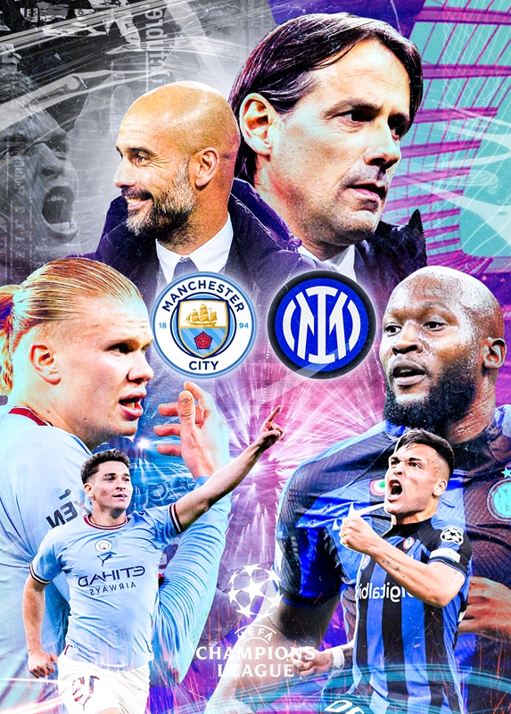 Manchester City Inter Milano poster & stampe di Colorize Studio