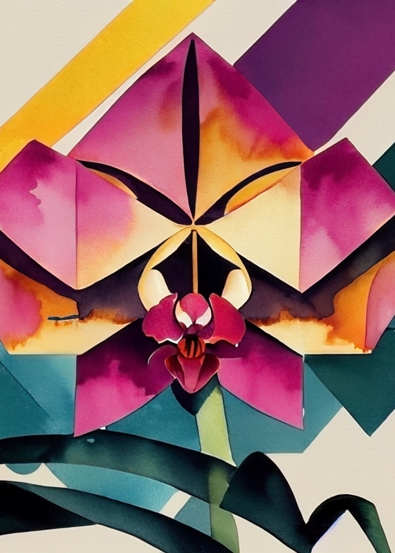 Fresh Art Deco Orchid - 1920 posters & prints by Clarissa Dreier - Printler