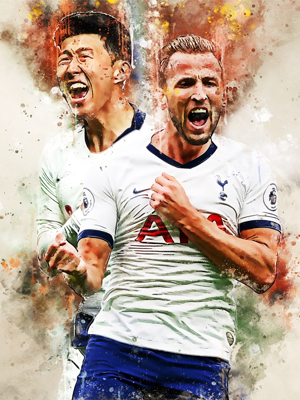 SON HEUNG MIN & HARRY KANE Signed Autograph PHOTO Print