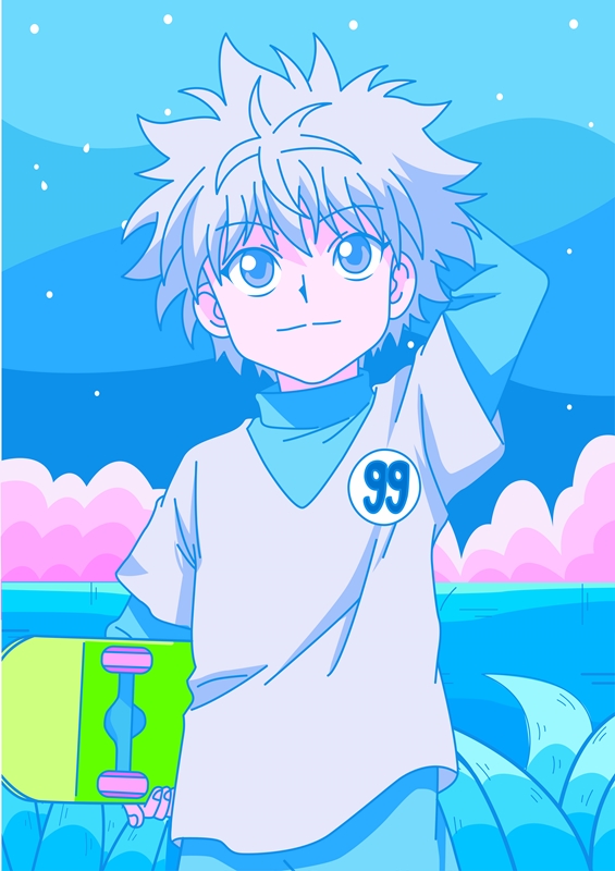 dirty-falcon794: /imagine Prompt: a wallpaper of killua from