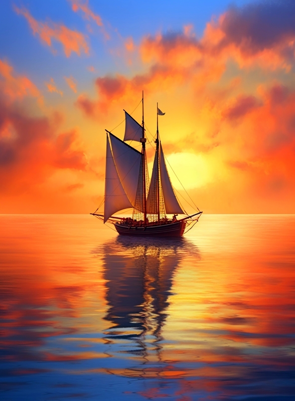 Ein Segelschiff im Meer Poster von Max Ronn | Printler