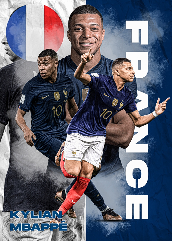 Mbappe, france striker poster