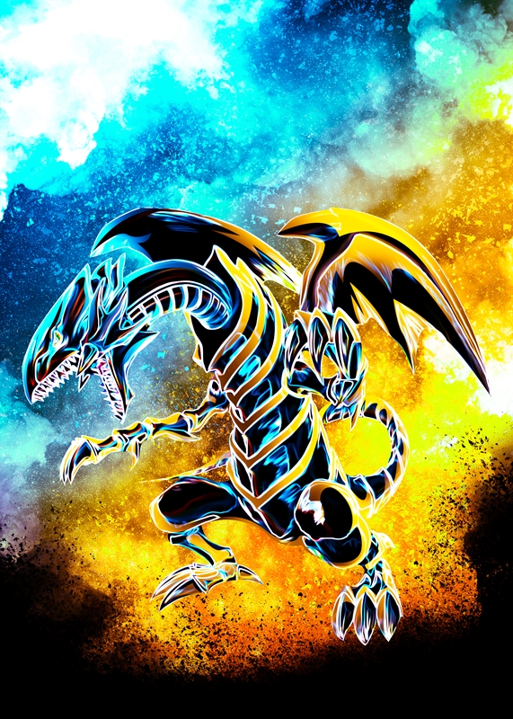 Download Blue Eyes White Dragon Illustration Wallpaper | Wallpapers.com