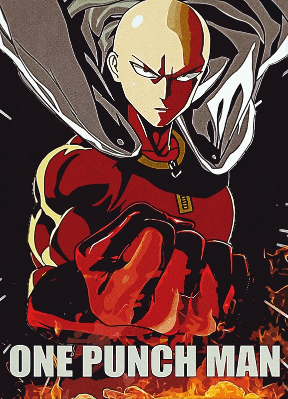 Saitama One Punch MAN Poster Painting high quality canvas 16*24 inch