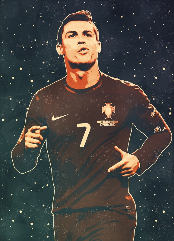 Poster 50x70 Cristiano Ronaldo Football Shirt 