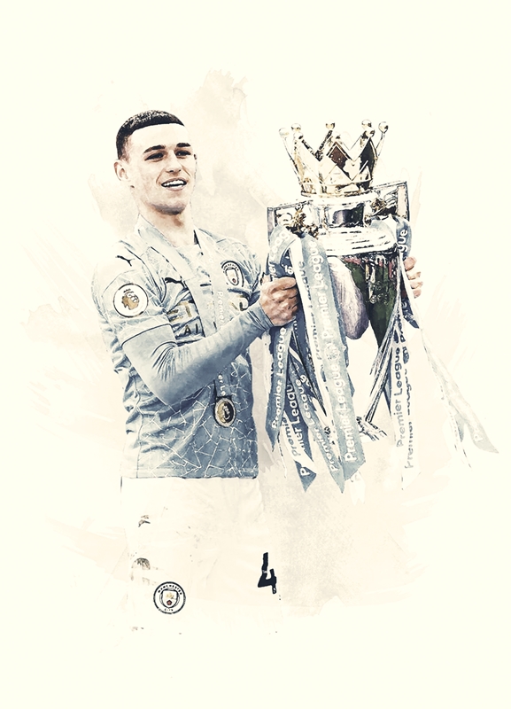 Phil Foden Plakaty Art Prints Autorstwa Kunstudio Printler