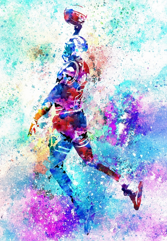 Impression d'art Basketball player in watercolor
