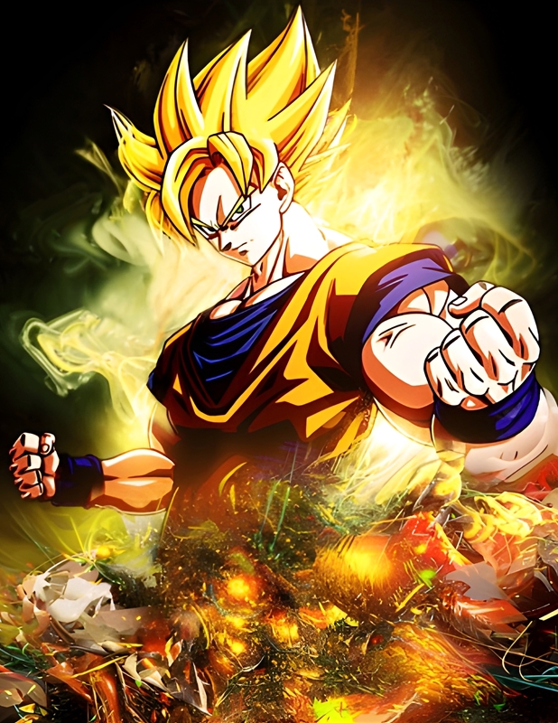 Illustration Super Saiyan Goku Print