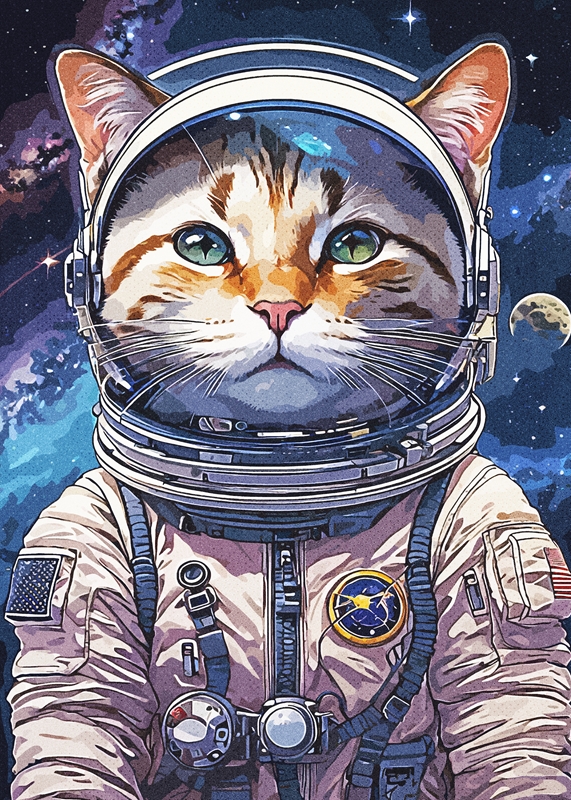 Vintage Cat Astronaut posters & prints by Edi - Printler