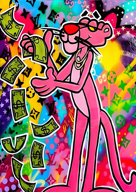 Pop Art Pink Panther Money Art posters & prints by SuZukaki