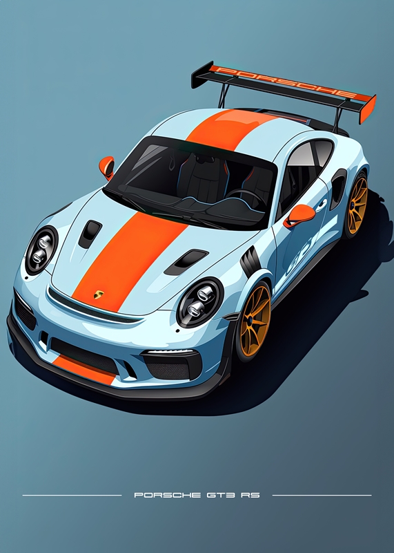 Porsche 911 Cup Auto Retro Poster von Remigius Wloczkowski
