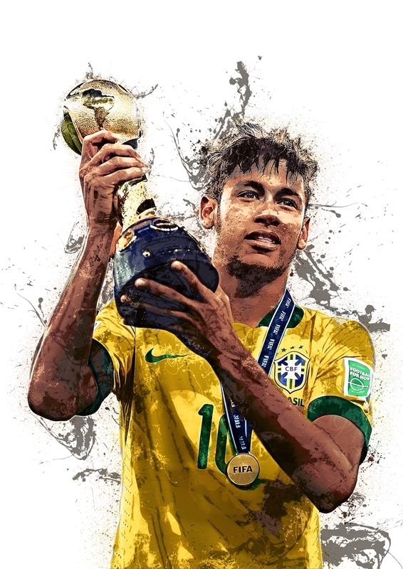 Neymar JR Brasile Tela poster & stampe di Hung Anh - Printler