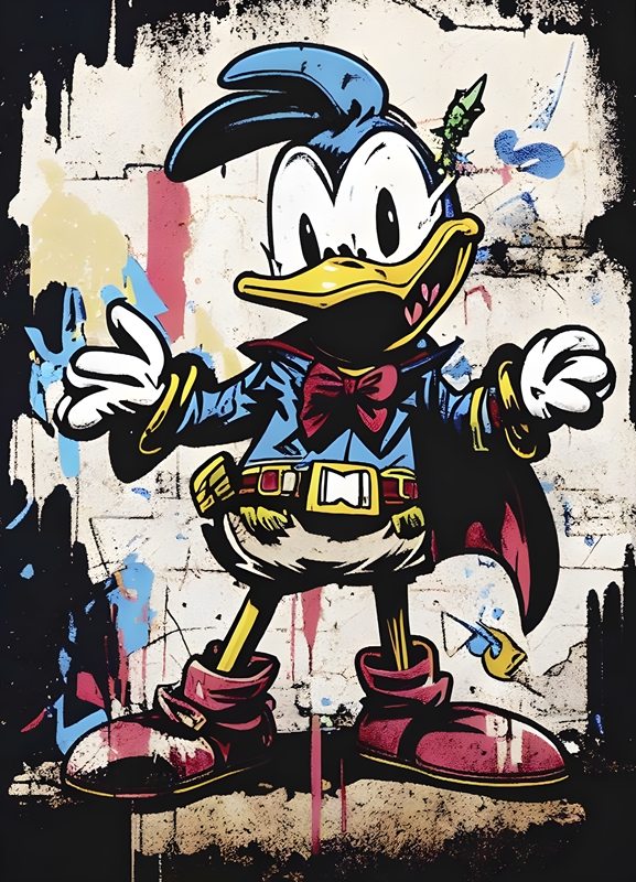 Magic Canvas Art - Pictures Dagobert Duck Pop Art Canvas Picture 1