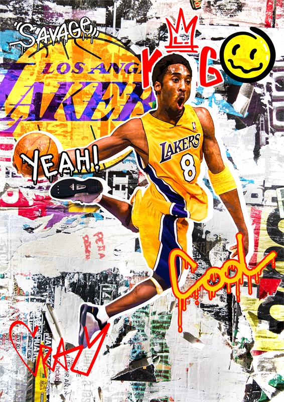KOBE BRYANT ポスター 8番 LAKERS Kobe Bryant Poster affiches et impressions par Mrcus JOJO - Printler