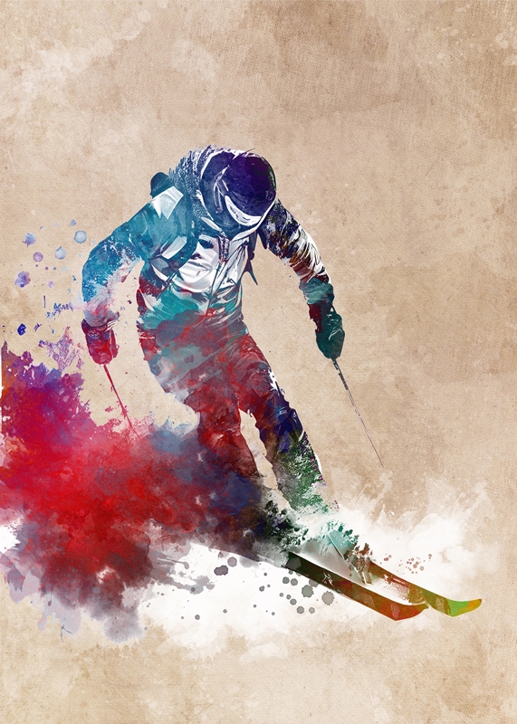 Adesivo murale sci Snowboard adesivo estremo sciatore poster