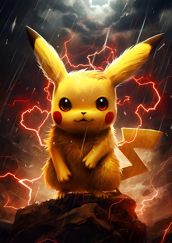 Poster Pokémon Dessin Japonais Pikachu - Boutique Pokemon