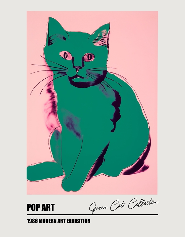 Warhol: Green Cat, 11 x 14 Print