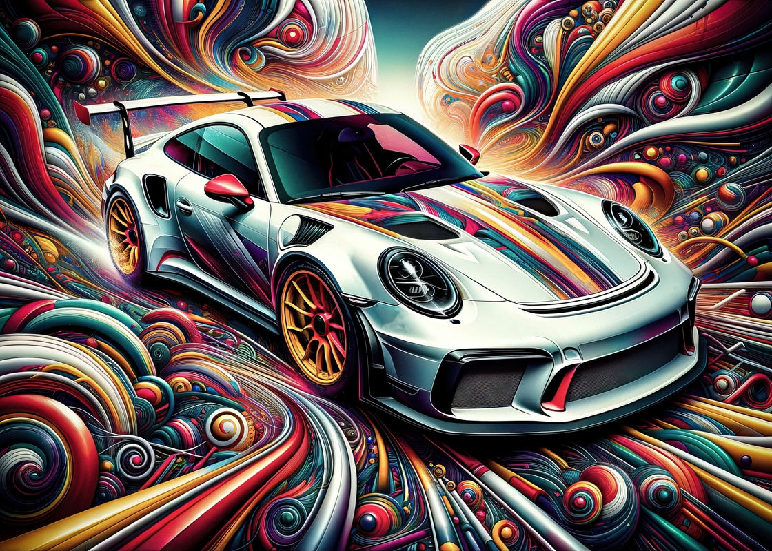 Art Poster Porsche GT911 car Graffiti Style