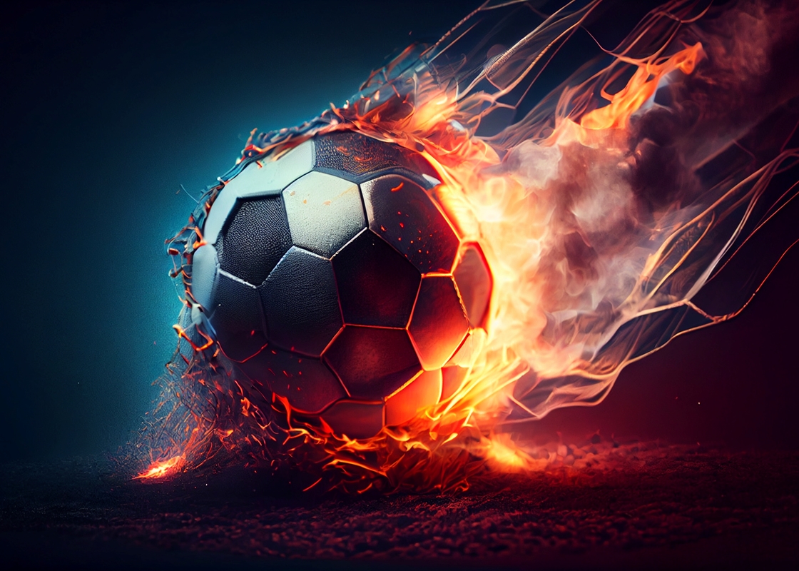 Soccer ball fire affiches et impressions par Moritz Uebe - Printler