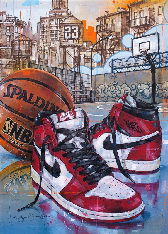 Air jordan Peinture de basket-ball affiches et impressions par Jos  Hoppenbrouwers - Printler