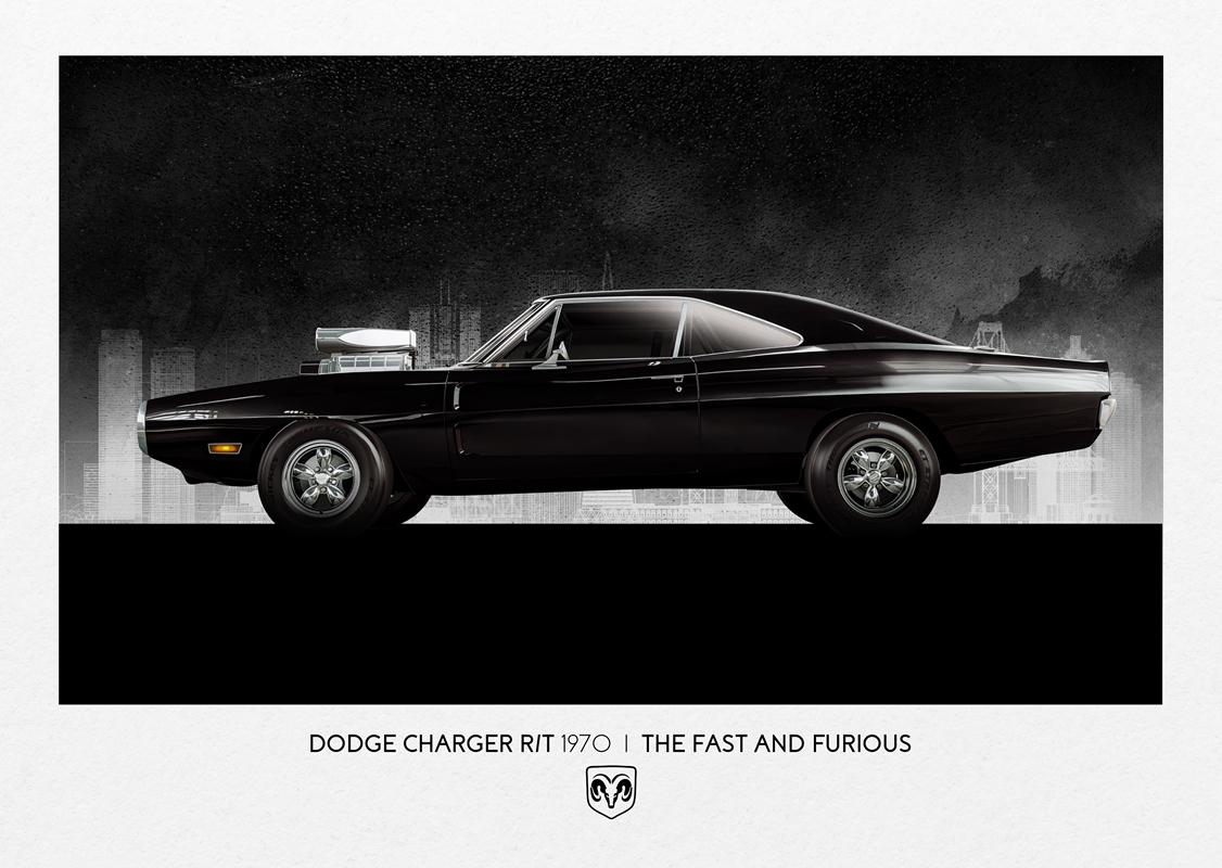 Snelle en furieuze Dodge Charger posters & art prints door Froze Studio -  Printler