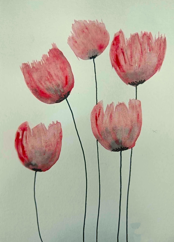 Rote Veggpryd Frk. | Tulpen Printler von Poster