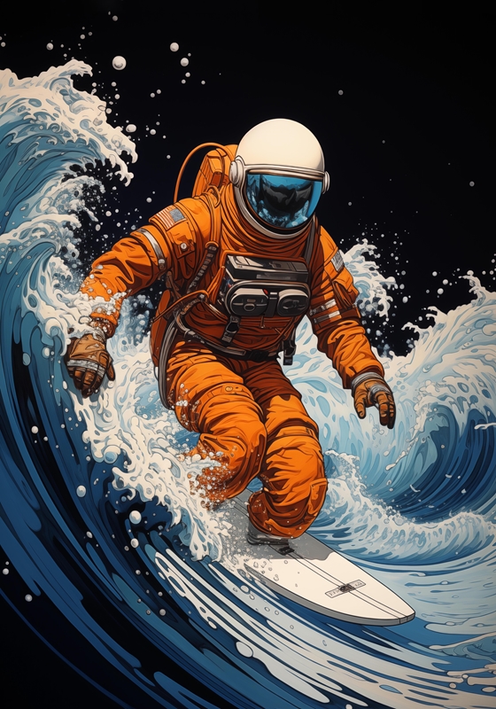 Cosmic Surfer posters & Art Prints de 2ToastDesign - Printler