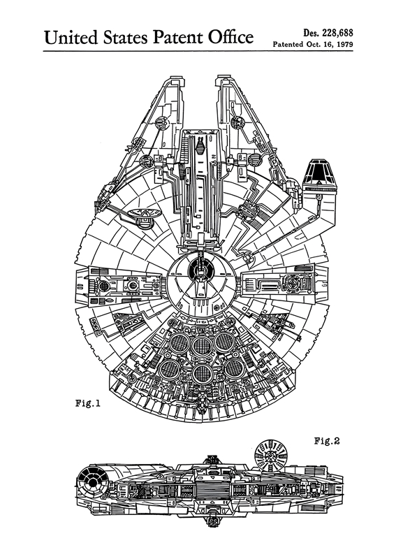 Millennium Falcon Patent posters & prints by NektArtStell - Printler