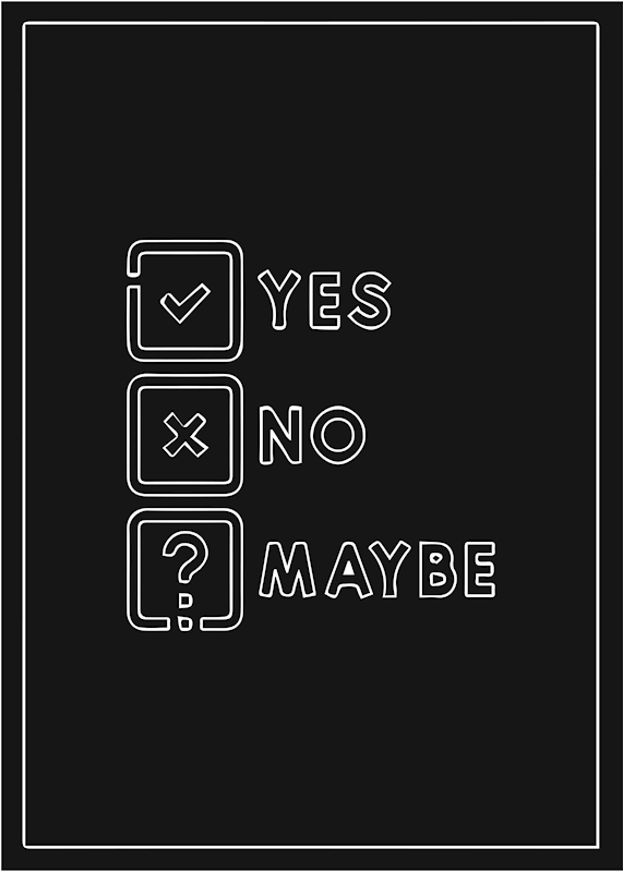 yes no maybe boxes